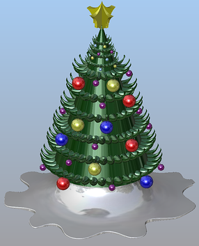 Contemporary Christmas tree designed in KeyCreator CAD