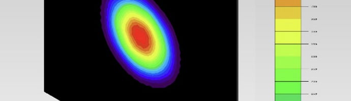 inset from a screen capture of TracePro software, showing performance improvements derived from using the Kubotek Kosmos 3D Framework kernel / SDK