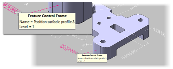 inset from KeyCreator 2024 CAD user interface showing the release's ability to read semantic PMI data as part of model-based definition (MBD) workflows