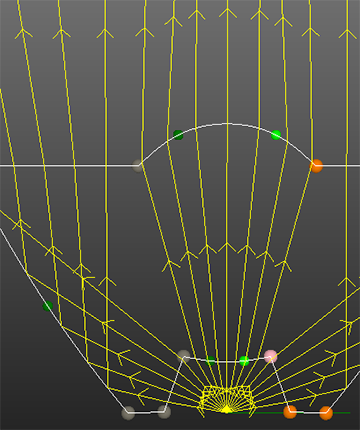 inset from user interface of Lambda Research Corporation TracePro software, which utilizes the Kubotek Kosmos 3D Framework geometry kernel