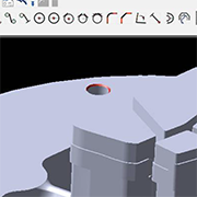 detail inset of an extrusion die 3D model in KeyCreator CAD