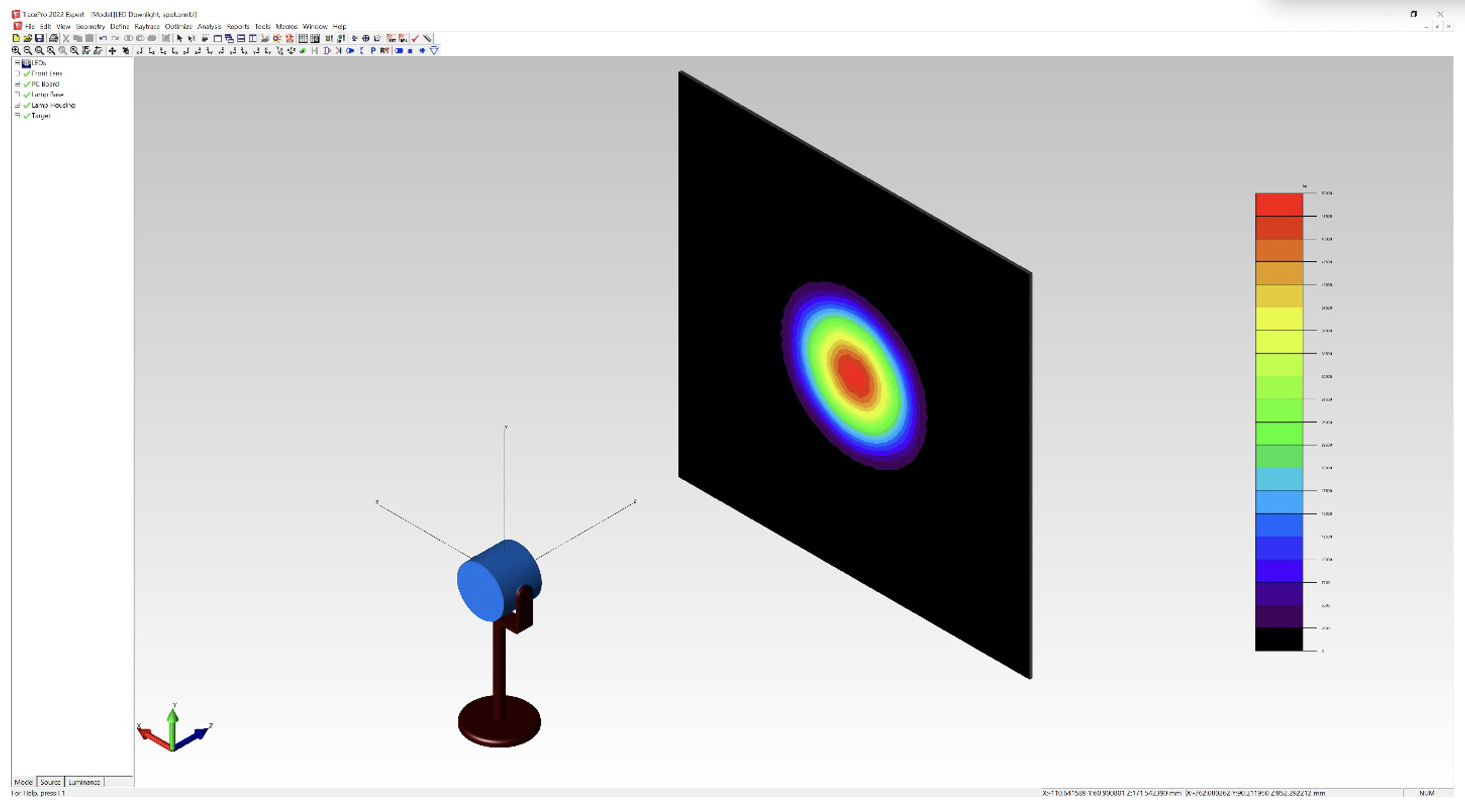 Example of optical engineering test