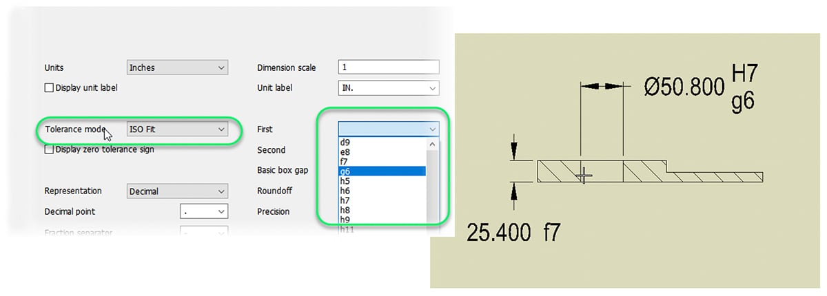 KeyCreator software interface showing new user-defined ISO Fit tolerance codes